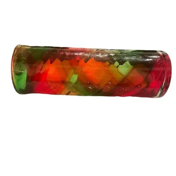 WOW Hand Blown Art Glass Vase Vibrate Red and Green It’s A Beauty